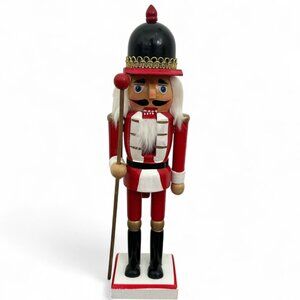 Red and white nutcracker figurine #holidaydecor